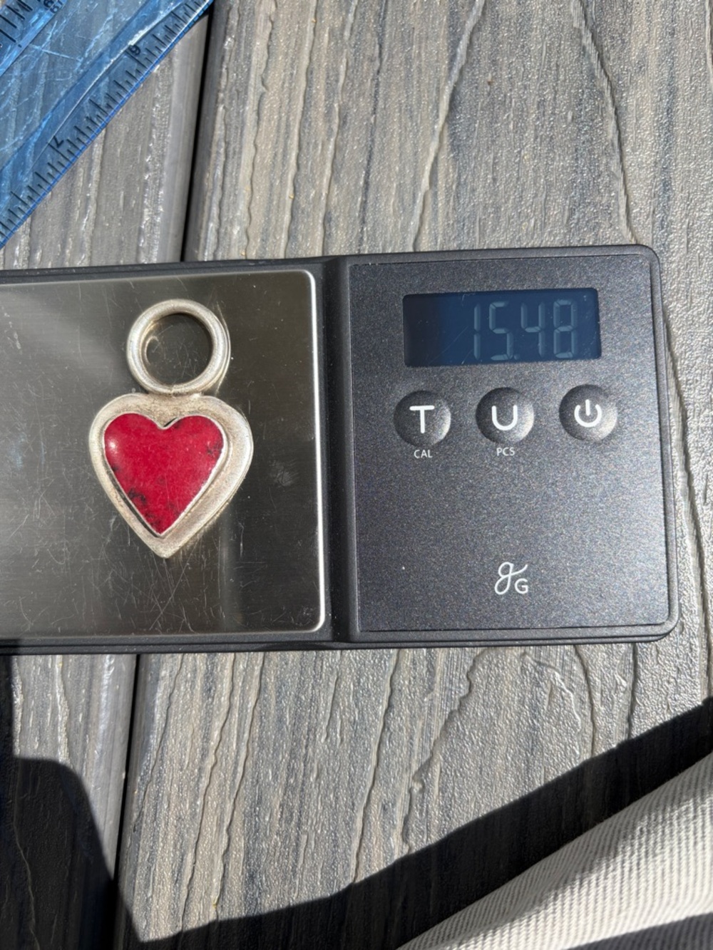 Red Heart Pendant Charm - Sterling Silver Mexico .925 JRT - Picture 4 of 5